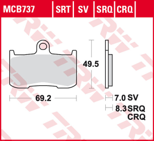 Srt Series Sindered Front Brake Pads, 1, nordicamoto.ro