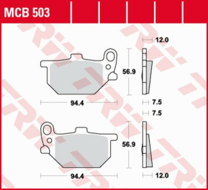 TRW Organic első fékbetétek a YAMAHA RD 250 / RD 400S (’78–’79) / XS 400/750 (’80–’83) / XS 850 (’82) modellekhez, nordicamoto.ro