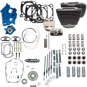 128(r) Power Package Engine Performance Kit Black, Blue, Chrome, Highlighted Fins, Wrinkle Black, 1, nordicamoto.ro