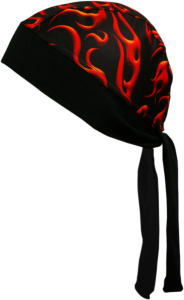 Flames Z-wrap Tie-on Headwrap Black, Red, Yellow, 2, nordicamoto.ro