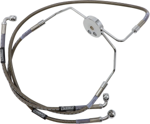 Cycleflex Extended Length Front Brake Line Kit Silver, Polished