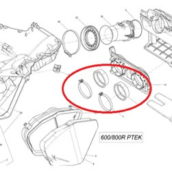 Sno-X légbeömlő-adapter Ski-Doo 600/800 Ptek, 2, nordicamoto.ro