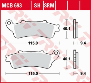 TRW szinterezett első fékbetétek a HONDA FES 125/150 PANTHEON '98–'06 / FES 250 FORESIGHT '98–'05 modellekhez, nordicamoto.ro