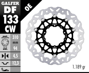 Wave® Brake Rotor Black, Silver
