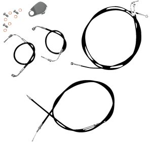 Standard Black Vinyl Braided Handlebar Cable/brake Line Kit Black, 1, nordicamoto.ro
