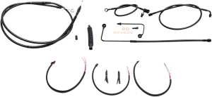 Complete Midnight Braided Handlebar Cable/brake Line Kit Black, 1, nordicamoto.ro
