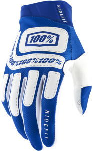 Manusi 100% Ridefit kék/fehér S, 2, nordicamoto.ro