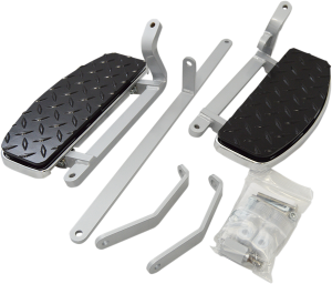 Driver Floorboards Black, Silver, 1, nordicamoto.ro