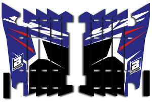 Rad Louver Decals Black, Blue, White