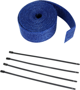 Fiberglass Exhaust Wrap Kit Black, Blue