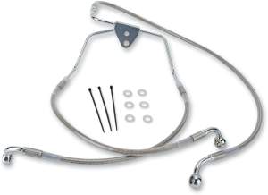 Extended Length Stainless Steel Brake Line Kit Silver, Clear-coated Oversize [+51 mm (2'')], 2, nordicamoto.ro