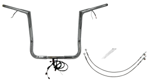 Plug & Play Ez Install 1-1/4(r) Flat Top Handlebar Kit Silver, 1, nordicamoto.ro