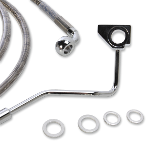 Extended Length Stainless Steel Brake Line Kit Silver, Clear-coated Oversize [+152 mm (6'')], 2, nordicamoto.ro