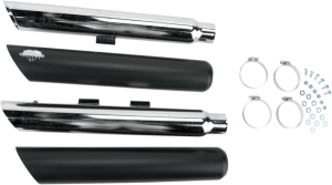 3(r) Round Twin Slash Slip-on Mufflers Black, 2, nordicamoto.ro