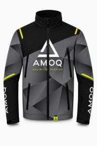 AMOQ Apex V2 versenydzseki, gyermekméret, fekete/szürke/reflektív, 130 cl, nordicamoto.ro