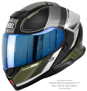SHOEI NEOTEC3 SHARPEN TC-11 felhajtható sisak, fekete/fehér/matt zöld, XS, 3, nordicamoto.ro