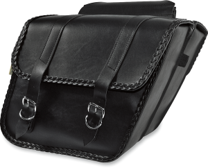 Braided Slant Saddlebags Black, 1, nordicamoto.ro