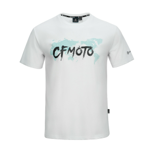 CFMOTO CASUAL KÖRNYAKÚ PÓLÓ, FEHÉR/KÉK