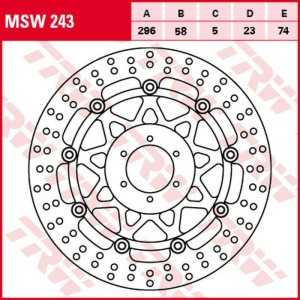 TRW első fék tárcsa a HONDA CB 600F / S HORNET '00–'06 modellekhez