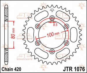 JT SPROCKETS hátsó lánckerék, természetes színű, 2, nordicamoto.ro