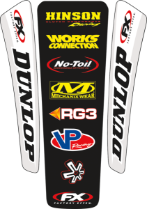 Universal Rear Fender Decal Kit Black, Red, White, Yellow, 2, nordicamoto.ro