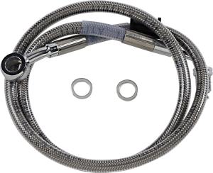 Extended Length Stainless Steel Brake Line Silver, Clear-coated