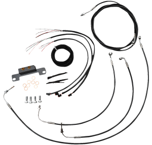 Complete Black Vinyl Braided Handlebar Cable/brake Line Kit Black