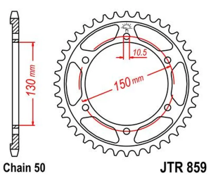 JT SPROCKETS Indukciós edzésű hátsó lánckerék, fekete cinkbevonatú, fekete, cink, 2, nordicamoto.ro