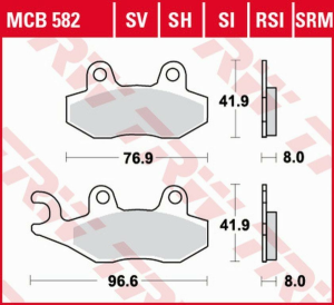 TRW szinterezett első/hátsó fékbetétek az APRILIA SX 125 '18- / HONDA NSR 150 '02- / KAWASAKI KLX 125 '10-'13 modellekhez / KDX 250 '90–'94 / KLX 250 '09–'17 / KLF 300 '89–'07 / YAMAHA WR 125 '91–'97 / TT 350 '91–'95 / XTZ 750 '89–'97, nordicamoto.ro