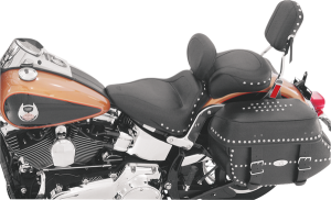 Studded Sport Solo Seat With Backrest Black, 1, nordicamoto.ro