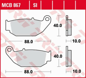 TRW Organic hátsó fékbetétek a HONDA CB 125 R / 300 R (2018-től) / CRF 250 L (2013–2017) / SUZUKI GSX-R / S (2018-tól) modellekhez, nordicamoto.ro