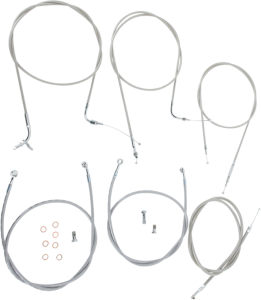 Stainless Handlebar Cable/line Kit Silver