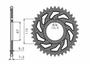 Steel Rear Sprocket Natural, 2, nordicamoto.ro