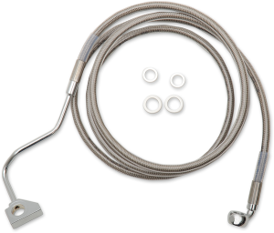 Extended Length Stainless Steel Brake Line Kit Silver, Clear-coated