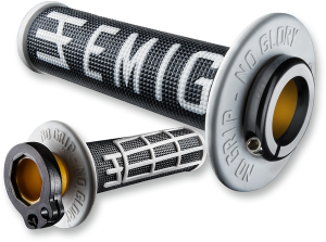 Emig Racing V2 Half-waffle Grip Black-white Black, White, 1, nordicamoto.ro