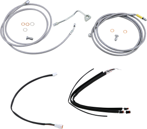 Complete Stainless Braided Handlebar Cable/brake Line Kit Silver