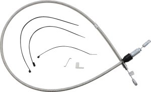 Polished Stainless Quick Connect Upper Clutch Cable Silver