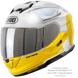 SHOEI GT-AIR3 MIKE TC-3 teljes arcú sisak, Alb/Galben (fehér/sárga), S-es méret, 5, nordicamoto.ro
