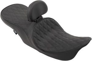 Forward Positioned 2-up Low Profile Touring Leather Seat Black, 1, nordicamoto.ro