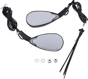 Dynamic Amber/white Led Mirror Black, 5, nordicamoto.ro