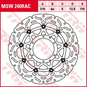 Disc frana fata TRW HONDA CBR 600RR '03 -'16/CB 1000R '08 -'16/CBR 1000RR FIREBLADE '04 -'05/ CB 1300S / A / F '03 -'13, 1, nordicamoto.ro