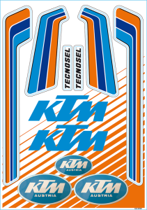 Sticker Sheet Blue, Orange, White, 1, nordicamoto.ro