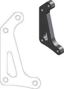 Supermoto versenyrotor-adapter tartó, fekete, 2, nordicamoto.ro