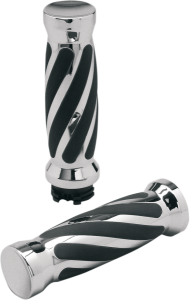 Custom Twisted Rubber Grips Black, 2, nordicamoto.ro