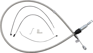 Polished Stainless Quick Connect Upper Clutch Cable Silver