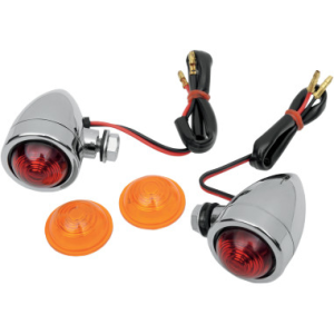 Chrome Custom Bolt-mount Bullet Marker Lights Amber, Red, 1, nordicamoto.ro