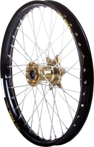Elite Mx-en Wheel, Silver Spokes Black, Gold