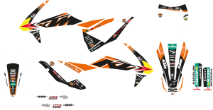 Trophy Graphic Kit With Seat Cover Yellow, Orange, Black