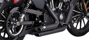 Shortshots Staggered Exhaust System Black, 2, nordicamoto.ro