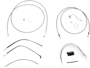 Complete Stainless Braided Handlebar Cable/brake Line Kit Silver
